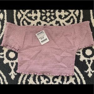 Ribbed Off-Shoulder Crop Top